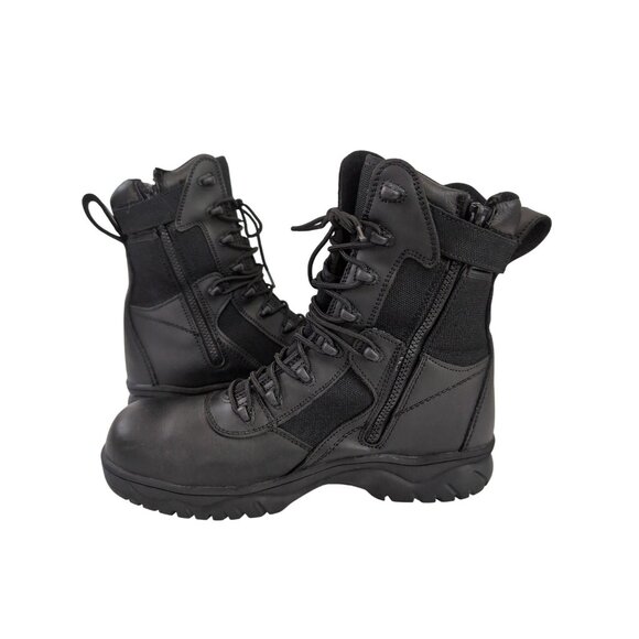 Rothco Tactical Boot Mens 12 Black Side Composite Toe Side Zip Police Military - Picture 3 of 10
